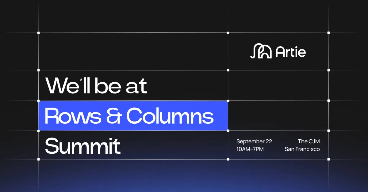 We'll be at Rows and Columns Summit, September 22, The CJM, San Francisco